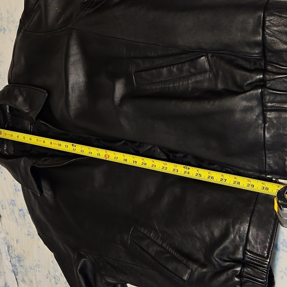 JF J.Ferrar Charcoal Leather Bomber Jacket - Picture 4 of 6
